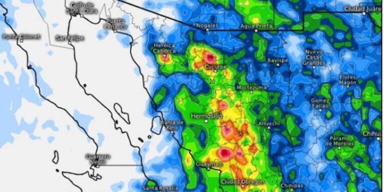 Persistirán hoy tormentas eléctricas con lluvias moderadas a fuertes, en Sonora