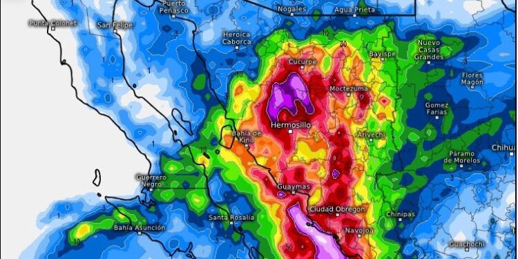 Gobierno de Sonora informa que se esperan lluvias de fuertes a muy fuertes en las próximas horas