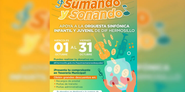 Invitan Tesorería Municipal y DIF Hermosillo unirse al reto para apoyar a la Orquesta Sinfónica Infantil y Juvenil