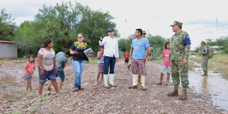 Supervisa Gobernador Durazo comunidades afectadas por tormenta tropical Raymond y garantiza apoyos a familias