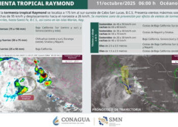 ‘Raymond’ tocará tierra al sur de BCS en el transcurso de hoy: SMN