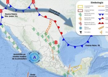 Entre hoy y mañana se espera la aproximación del frente frío No.11