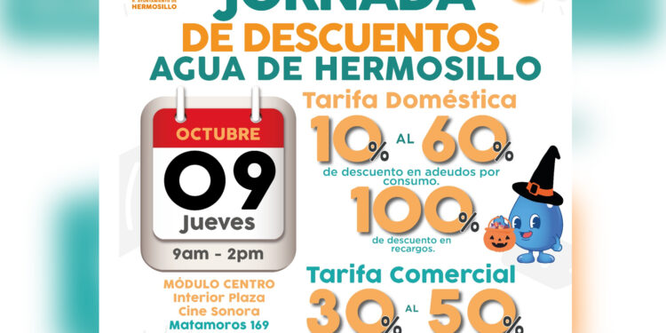 Lleva Agua de Hermosillo Jornada de Descuentos al Centro este jueves