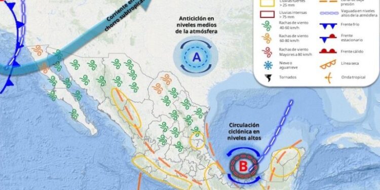 Probabilidad de lluvia hoy en zona oriente y noreste, de Sonora