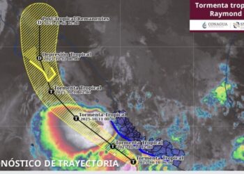 “Raymond” mantiene una tendencia de trayectoria hacia el noroeste