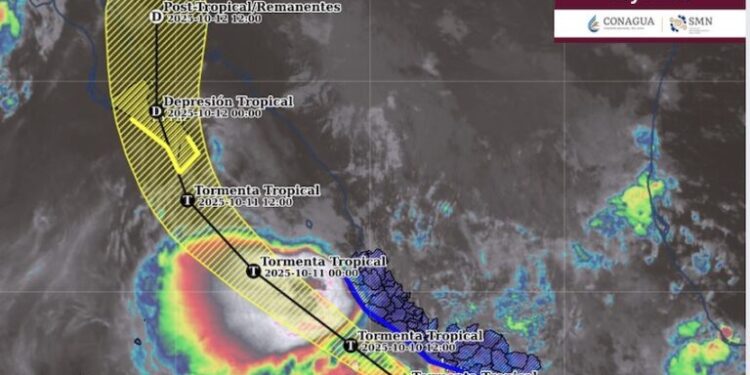 “Raymond” mantiene una tendencia de trayectoria hacia el noroeste
