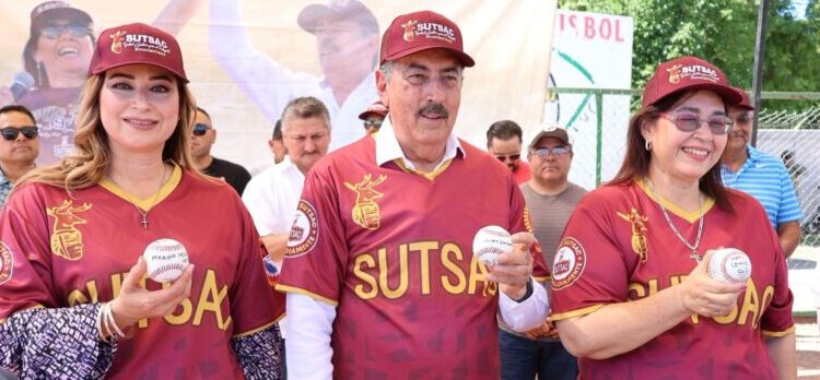 ENCABEZA JAVIER LAMARQUE INAUGURACIÓN DE LA LIGA INTERNA DE BÉISBOL Y SLOW PITCH FEMENIL DEL SUTSAC