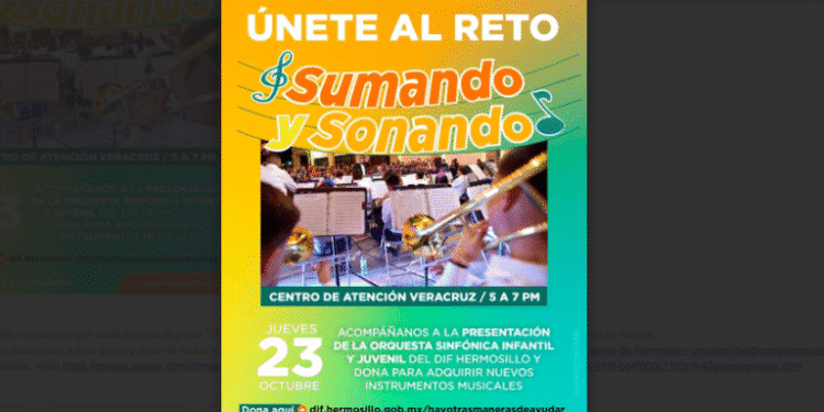 Invitan Tesorería Municipal y DIF Hermosillo unirse al reto para apoyar a la Orquesta Sinfónica Infantil y Juvenil