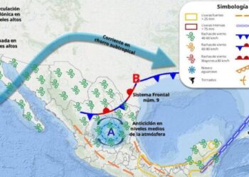 Vaguada y una corriente en chorro subtropical se desplazarán sobre el noroeste del país