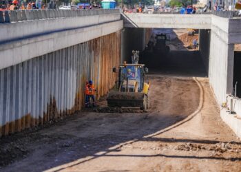 Paso a desnivel Colosio Solidaridad presenta un avance del 80%