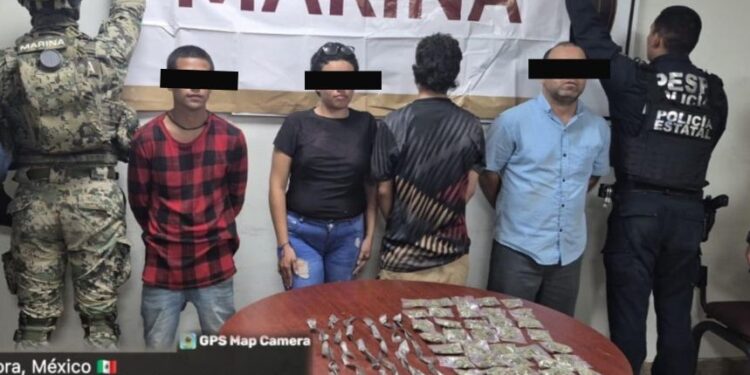 OPERATIVO COORDINADO DETIENE A CUATRO PERSONAS CON PRESUNTO NARCÓTICO