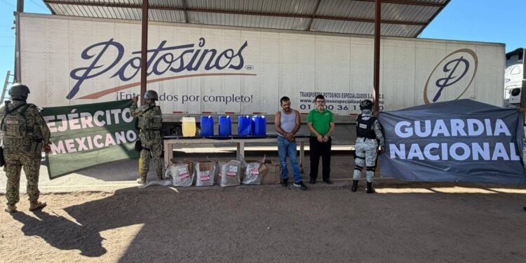 ASEGURAN 91 LITROS DE PRECURSOR QUÍMICO EN SAN LUIS RÍO COLORADO
