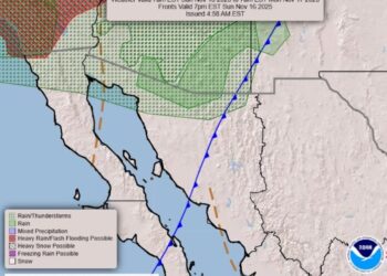 Frente frío número 14 recorrerá territorio sonorense durante sábado y domingo