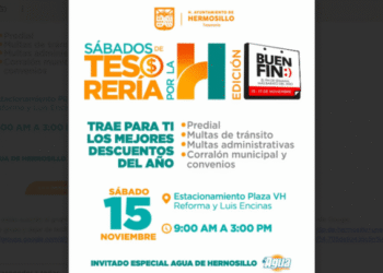 Tendrán Tesorería Municipal y Agua de Hermosillo descuentos este sábado 15 de noviembre