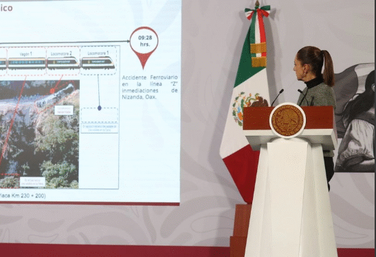 Atención a víctimas y esclarecer con rigor descarrilamiento del tren Transístmico, prioridades: Sheinbaum
