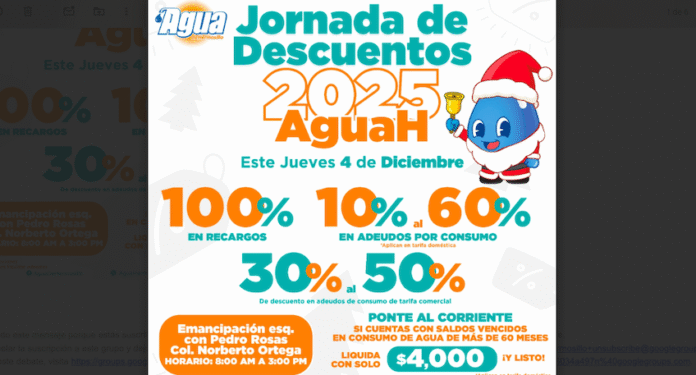 Realizará Agua de Hermosillo Jornada de Descuentos en la colonia Norberto Ortega