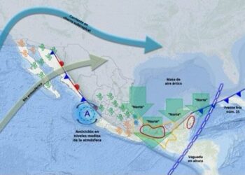 Habrá lluvias, fuertes vientos y descenso de temperaturas por el frente frío número 25