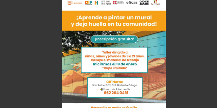 Invita DIF Hermosillo a taller para aprender a pintar un mural