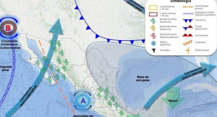 Probabilidad de lluvias ligeras aisladas durante la noche y madrugada del sábado