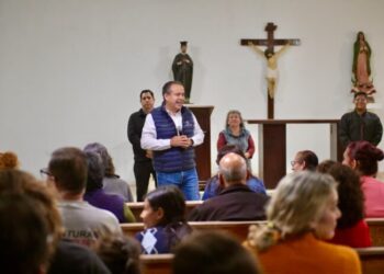 Apoya Toño Astiazarán a comunidad de San Ignacio Loyola con entrega de obra