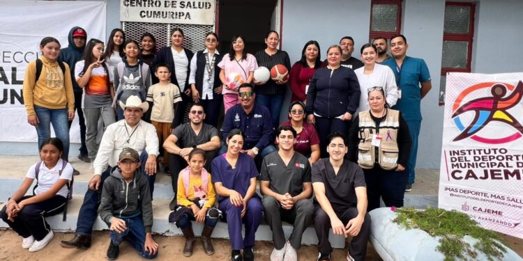 LLEVA AYUNTAMIENTO DE CAJEME JORNADA DE SALUD Y DEPORTIVA A CUMURIPA