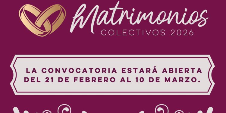 Invitan a las parejas a darse el sí en las Bodas Comunitarias 2026 