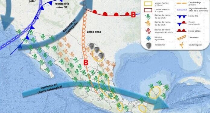Durante la tarde noche de hoy, el frente frío núm. 39 ingresará al estado de Sonora