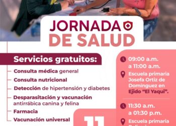 Tendrán ejidos El Yaqui y Nicolás Bravo Jornada de Salud