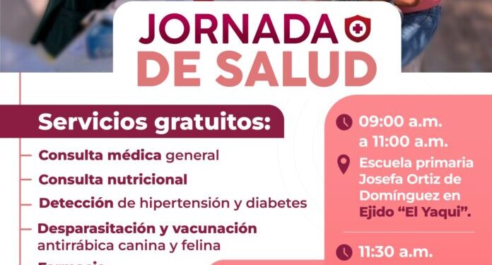 Tendrán ejidos El Yaqui y Nicolás Bravo Jornada de Salud