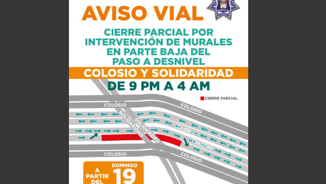 Iniciarán trabajos de intervención de mural en paso a desnivel Colosio y Solidaridad a partir de este domingo 19