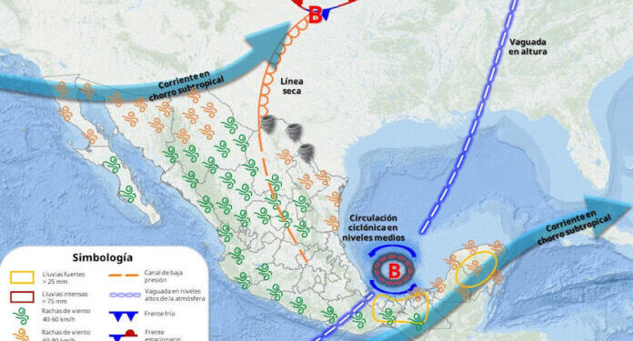 Se aproxima un sistema frontal al norte de México