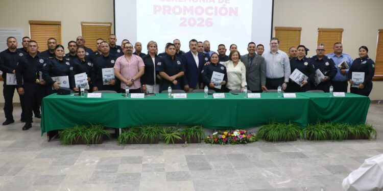 ENTREGAN ASCENSOS A 28 ELEMENTOS DE LA SSPM EN CEREMONIA DE PROMOCIONES 2026