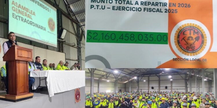 Más de 2 mil MDP de utilidades recibirán mineros de Cananea