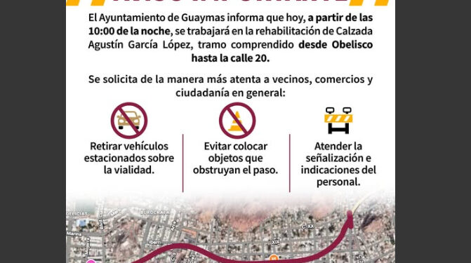 Trabajará Ayuntamiento de Guaymas en reparaciones de calles