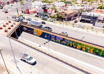 Avanza 95 por ciento intervención de mural en el paso a desnivel de Colosio y Solidaridad