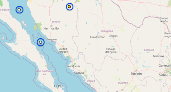 Tembló anoche frente a las costas de Guaymas