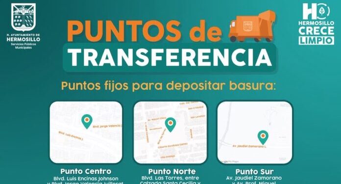 Mantendrá abierto Gobierno de Hermosillo los cinco puntos fijos para depositar basura
