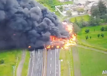 Explosión e incendio de pipa en carretera México-Veracruz deja un muerto | VIDEO