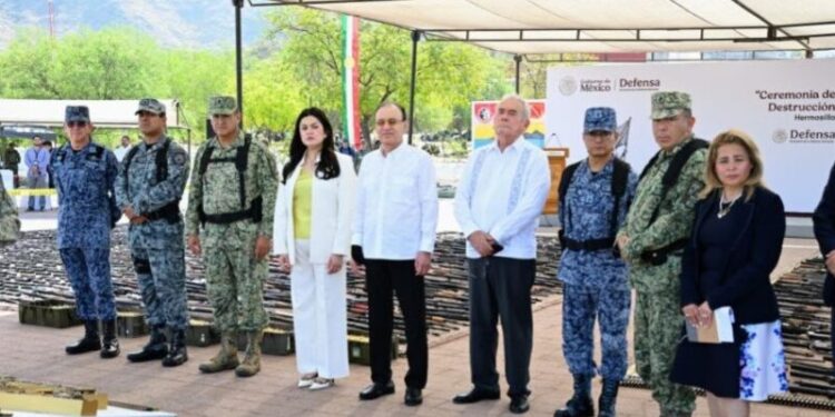 Refuerza Durazo acciones por la seguridad con destrucción de más de 900 armas aseguradas al crimen