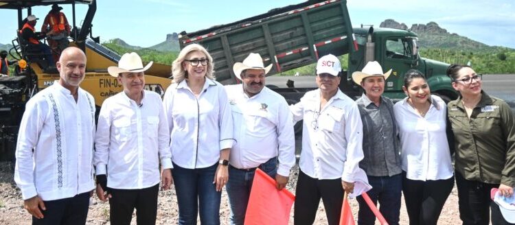 ACOMPAÑA CLAUDIA SANTACRUZ A ALFONSO DURAZO EN ARRANQUE DE LA MODERNIZACIÓN DE LA CARRETERA GUAYMAS–CHIHUAHUA